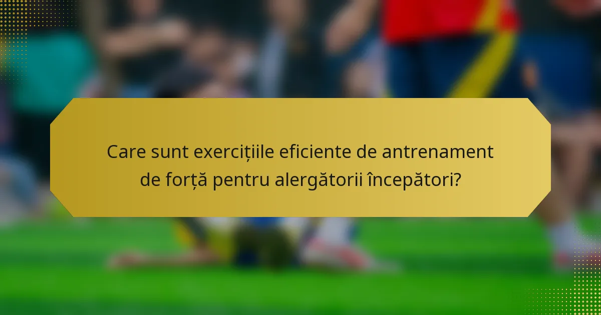 Care sunt exercițiile eficiente de antrenament de forță pentru alergătorii începători?