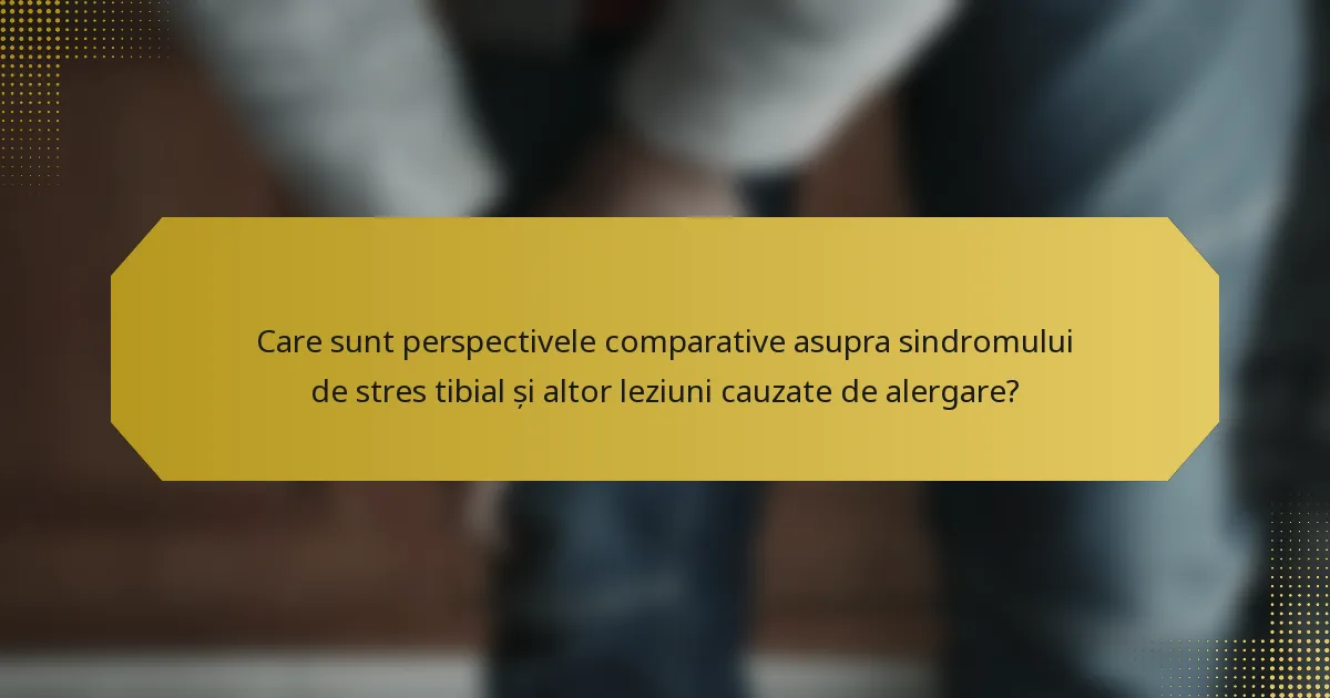 Care sunt perspectivele comparative asupra sindromului de stres tibial și altor leziuni cauzate de alergare?