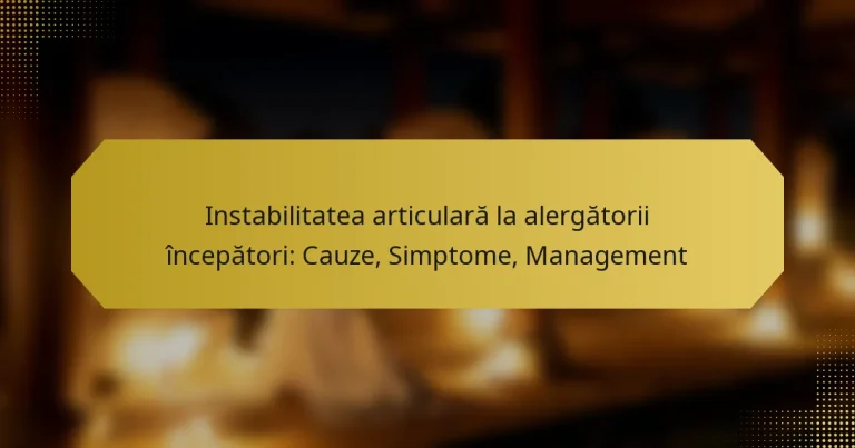 Instabilitatea articulară la alergătorii începători: Cauze, Simptome, Management